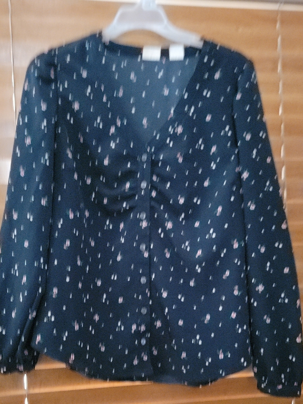 Levi's Black Long Sleeve Button Front Floral Blouse